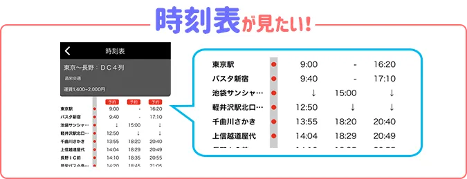 時刻表が見たい