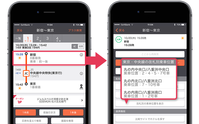 改札別乗車位置