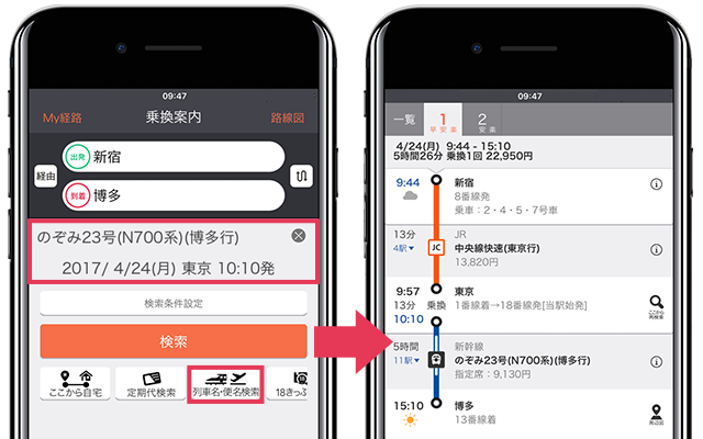 列車名便名